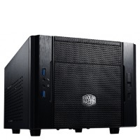 Корпус CoolerMaster ELITE 130 RC-130-KKN1, w/o PSU, Mini ITX, black, mesh, SGCC 0.6mm, 240 x 208 x 399m, 3.1kg, Ext: 1x 5.25", Int: 3x 3.5", 4x 2.5", 2x USB3.0, 1x USB2.0,  Audio, Fans: 1x 120mm, 1x 80mm