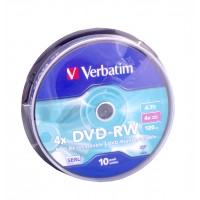 Диск DVD-RW 10 Cake Verbatim 4.7GB, 4x (43552)
