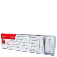 Комплект Gembird KBS-P7-W-UA Wireless, Phoenix series, touchpad, белая (Клавиатура + мышь)