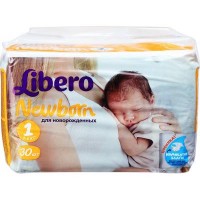 Подгузник Libero Newborn 1 (2-5 кг), 30 шт (7322540592696)