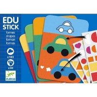 Набор для творчества Djeco наклейки Формы 30 карт, 183 стикера (DJ08377)