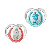 Пустышка Tommee Tippee Веселые друзья дельфин и бегемот 0-6 мес. 2 шт (43335763-3)