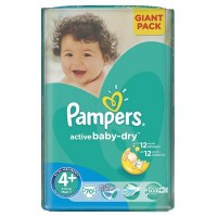Подгузник Pampers Active Baby-Dry Maxi+ (9-16 кг), 70 шт (4015400736325)