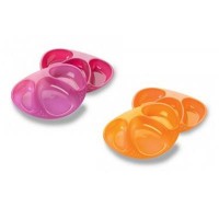 Тарелка Tommee Tippee трехсекционная фиолетовая и оранжевая 2 шт (440272-1)