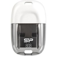 USB Flash Drive 8Gb Silicon Power Touch T09 White / 20/8Mbps / SP008GBUF2T09V1W