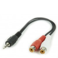 Кабель звуковой CCA-406, стерео 3.5мм/2 x RCA-тюльпан, довжина 0.2 м