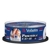Диск CD-R 25 Verbatim, 700MB/80min, 52x, Cake Box (43439)
