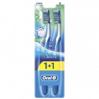 Зубная щетка Oral-B 3D White Свежесть средняя 1 шт + 1 шт бесплатно (3014260022709)