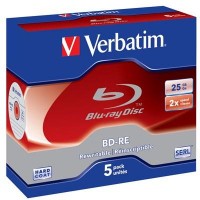 Диск BD-RE Verbatim 25Gb 2x Jewel 5шт Hard Coat (43615)