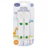 Набор детской посуды Chicco ложка и вилка 12 мес+ (06830.00)
