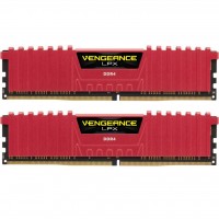 Модуль памяти DDR4 16GB (2x8GB) 3200 MHz Vengeance LPX Red CORSAIR (CMK16GX4M2B3200C16R) CL16, 1.35V