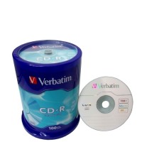 Диск CD-R 100 Verbatim, 700MB/80min, 52x, Cake Box (43411)