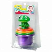 Развивающая игрушка BeBeLino Пирамидка-стаканчики с брызгалкой для ванной Лягушонок (57111)