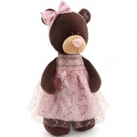 Мягкая игрушка ORANGE Мишка Milk в платье с блестками стоячий 30 см (M5048/30)