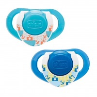 Пустышка Chicco Physio Compact латексная 12 мес+ голубая 2 шт (74824.21)