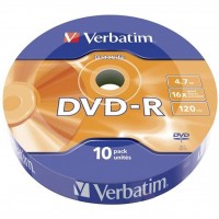 Диск DVD-R 10 Verbatim, 4.7Gb, 16x, Data Life, Wrap (43839)