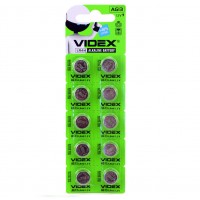 Батарейки AG13/LR44, Videx Excellent!, для часов, 10 шт, Blister
