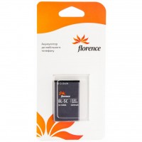 Аккумуляторная батарея Florence Nokia BL-5C 1020mA (BL-5C) для телефона, стандартный, Nokia, Cect V10, Hyundai MBD125, Nokia 1100, Nokia 1101, Nokia 1110, Nokia 1110i, Nokia 1112, Nokia 1200, Nokia 1208, Nokia 1209, Nokia 1255, Nokia 1280, Nokia 1315, Nok