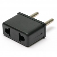 Переходник PowerPlant сетевой 220В EU/US черный (DV00DV0022)