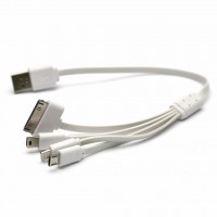 Дата кабель PowerPlant USB 2.0 AM - Mini, Micro, Lightning, I-Pod, 0.5м (KABUSBALL)