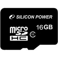 Карта памяти 16 GB microSD SILICON POWER Class10 (SP016GBSTH010V10SP)