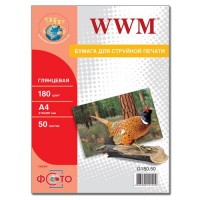 Фотобумага WWM, глянцевая, A4, 50л (G180.50)