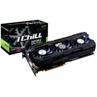 Видеокарта Inno3D GeForce GTX1080 Ti 11Gb iChill X3 Ultra (C108T3-1SDN-Q6MNX) GDDR5X, 352 Bit, 1607 MHz, 11400 MHz, 3 x DisplayPort, DVI, HDMI, кулер, радиатор, 6+8 pin