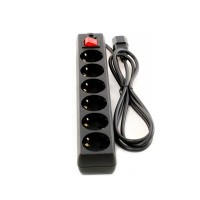 Фильтр сетевой 2,0 м Patron, SP-65U, 6 розеток, for UPS, черный