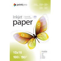 Бумага PrintPro матовая, 10x15, 190 г/м, 100 шт (PME1901004R)