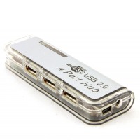 Концентратор USB 2.0 TD4010 Silver, 4 ports