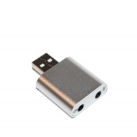 Звуковая карта USB 2.0, 7.1, Dynamode C-Media 108 Silver, 90 дБ, EAX2.0 / A3D1.0, алюминиевый корпус, Blister (USB-SOUND7-ALU)