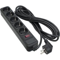 Сетевой фильтр питания PATRON 5.0 m3*1mm2 (SP-1055) 5 розеток BLACK (EXT-PN-SP-1055)
