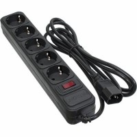 Сетевой фильтр питания PATRON 2 m3*1mm2 (SP-1055U) 5 розеток BLACK (EXT-PN-SP-1055U)