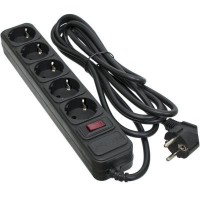 Сетевой фильтр питания PATRON 3.0 m3*1.5mm2 (SP-1653) 5 розеток BLACK (EXT-PN-SP-1653)