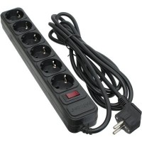 Сетевой фильтр питания PATRON 3.0 m3*1.5mm2 (SP-1663) 6 розеток BLACK (EXT-PN-SP-1663)