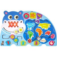 Развивающая игрушка Quokka Бизиборд Бегемот (QUOKA001AB)