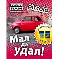 USB Flash Drive 16Gb Goodram Piccolo Black / 16/9Mbps / PD16GH2GRPIKR10