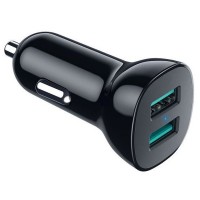 Зарядное устройство Choetech car 2хUSB-A 36W QC black (C0051-BK)