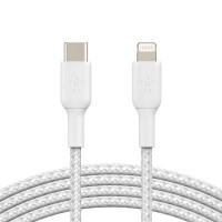 Дата кабель USB 2.0 AM to Lightning 1.0m BRAIDED white Belkin (CAA004BT1MWH)