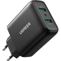 Зарядное устройство Ugreen CD161 36W 2xUSB QC 3.0 Charger (Black) (10216)