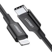 Дата кабель USB-C to Lightning 1.0m US1713A Nickel Plating ABS Shell Black Ugreen (60751)