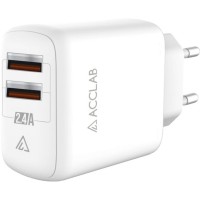 Зарядное устройство ACCLAB AL-TC224 2хUSB 5В/2,4A/12W (1283126538834)