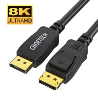 Кабель мультимедийный Display Port to Display Port 2.0m V1.4 8K 60Hz Choetech (XDD01-BK)