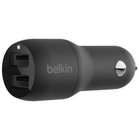 Зарядное устройство Belkin Car Charger 24W Dual USB-A black (CCB001BTBK)