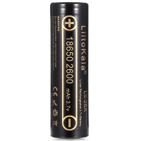 Аккумулятор 18650 2600mAh Li-Ion, (2450-2650mah), 3.7V (2.75-4.2V), Blac Liitokala (Lii-26A)