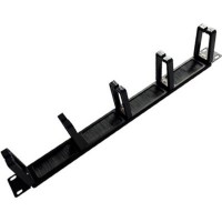 Кабельный организатор 19" 1U 5 кілець, корпус метал+пластик Voltronic (20025)