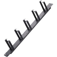 Кабельный организатор 19" 1U 5 кілець, корпус метал+пластик Voltronic (20027 / SG-CM003)