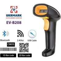 Сканер штрих-кода UKRMARK EV-B208 2D, Bluetooth, USB (900503)