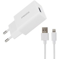 Зарядное устройство Proda USB 2,4A + USB Lightning cable (PD-A43i-WHT)
