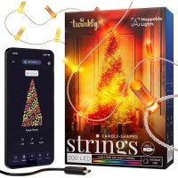 Гирлянда Twinkly Smart LED Strings USB 200 Candle-shaped RGB LEDs, Clear Wire, USB-C 12м (TWKC200RGB-T)